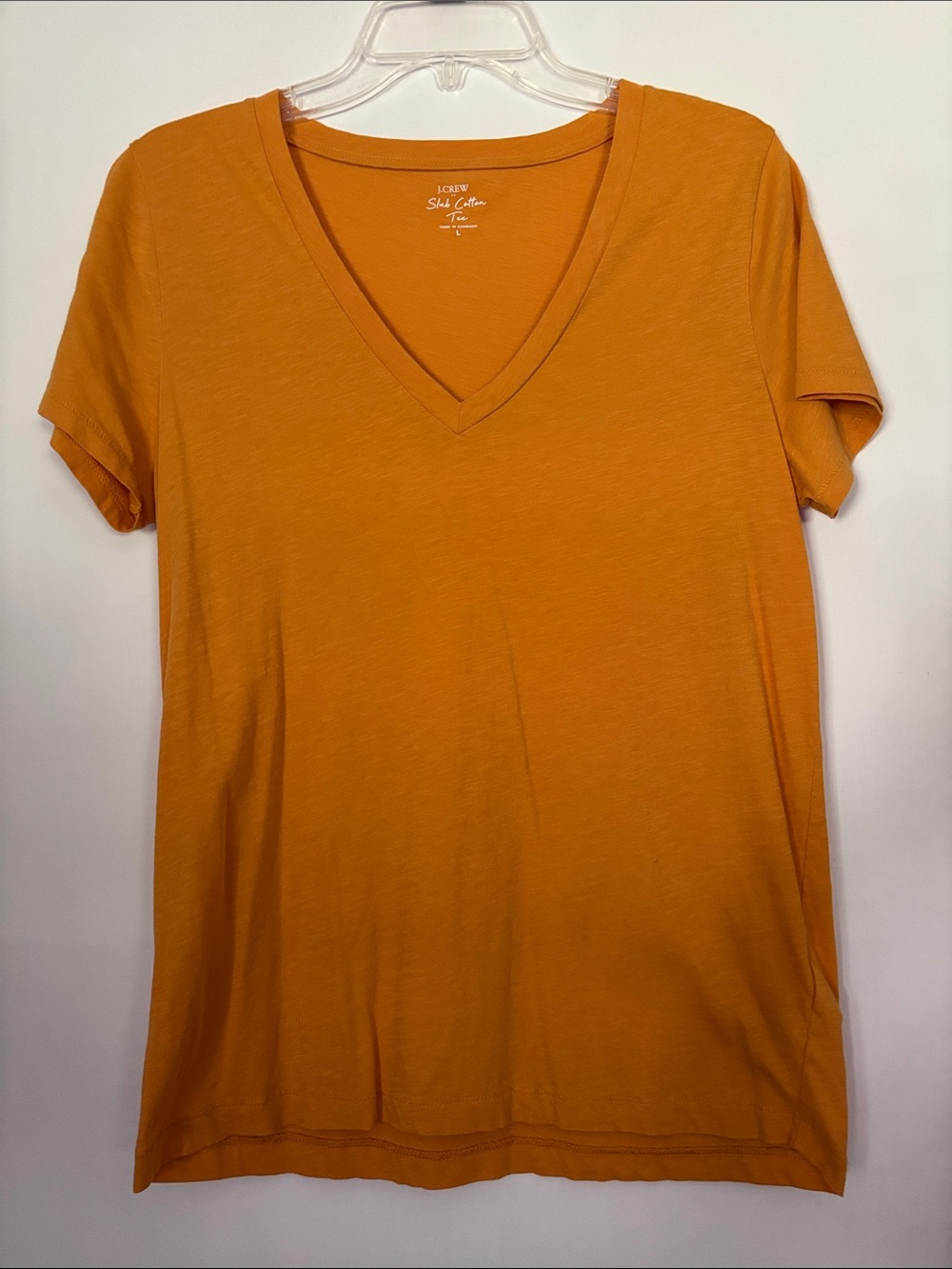 J. Crew Yellow Knit V-Neck Short Sleeve Tee size Large